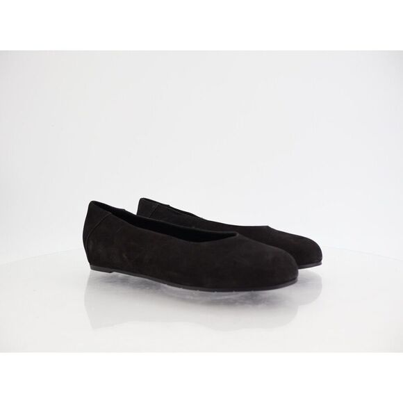 Eileen Fisher Women Una Hidden Wedge Ballet Flats Size 6.5 Black Suede Round Toe - Picture 1 of 8